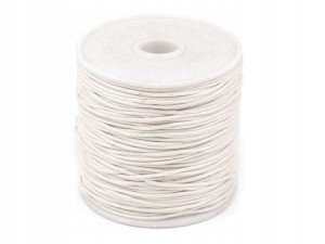 Sznurek bawełniany woskowany 1mm / biel