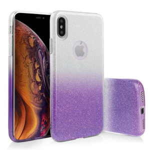 Etui Glitter Do Lg Q7 Srebrno Fioletowy