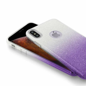 Etui Glitter Do Samsung M20 Srebrno Fioletowy