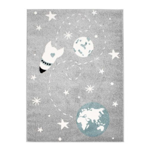 Dywan dziecięcy Bubble Kids 1319 Kosmos szary - 80 x 150