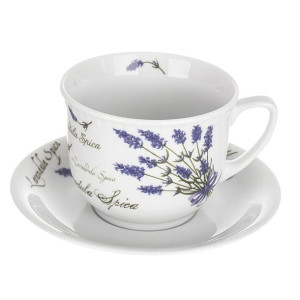 Filiżanka Porcelanowa Ze Spodkiem Lawenda 350 Ml
