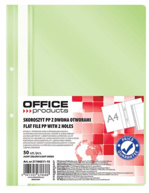Skoroszyt Pp A4 Wpinany 100/170 Jasnozielony 50 Szt