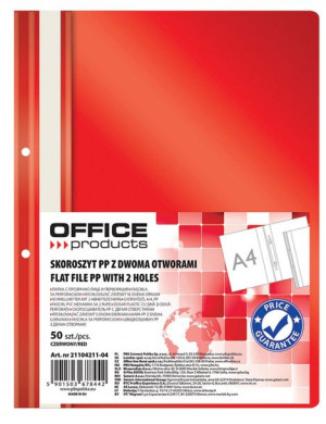 Skoroszyt Pp A4 Wpinany 100/170 Czerwony 50 Szt