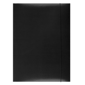 Teczka Z Gumką Karton A4 300 Gsm 3-skrzydłowa Czarny