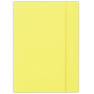Teczka Z Gumką Karton A4 400 Gsm 3-skrzydłowa Krata Żółty