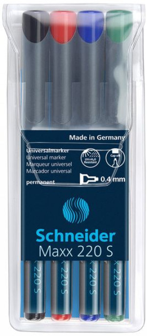 Zestaw Foliopisów Permanentnych Maxx 220 0.4 Mm Mix 4 Szt