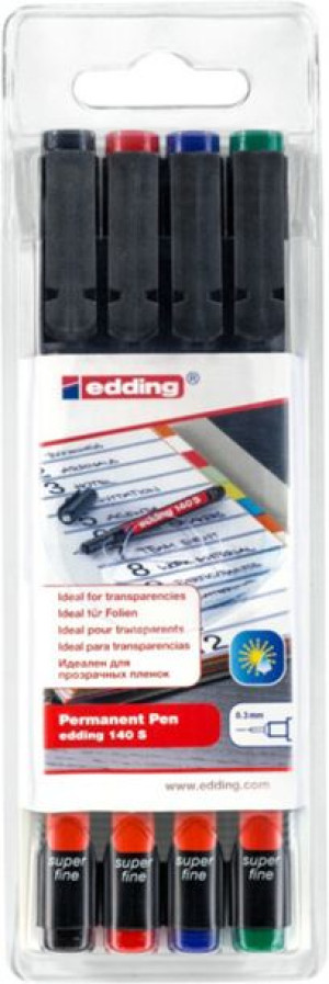 Zestaw Foliopisów E-140/4 0.3 Mm Mix 4 Szt