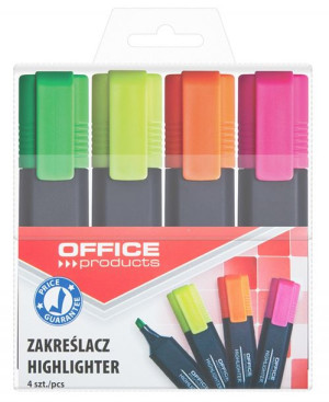 Zestaw Zakreślaczy Fluorescencyjny 1-5 Mm Mix 4 Szt