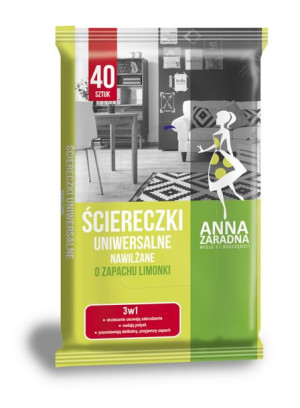 Ściereczki Do Sprzątania Nawilżane Uniwersalne 40 Szt