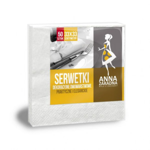Serwetki Dwuwarstwowe Składane 33x33 Cm Biały 50 Szt