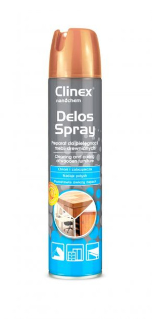 Spray Do Pielęgnacji I Czyszczenia Mebli Drewnianych Delos Shine 300 Ml