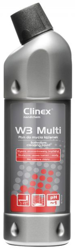 Preparat W3 Multi Do Mycia Sanitariatów I Łazienek Skoncentrowany 1 L