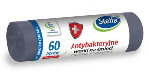 Worki Na Śmieci Z Taśmą Ściągającą Antybakteryjne 60 L 10 Szt