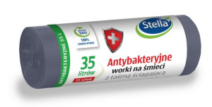 Worki Na Śmieci Z Taśmą Ściągającą Antybakteryjne 35l 15 Szt