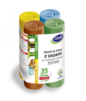 Worki Z Uszami Do Segregacji Odpadów Zestaw 35 L Mix 4x10 Szt