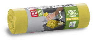 Worki Do Segregacji Odpadów Metal Plastik 120 L 10 Szt