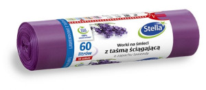 Worki Na Śmieci Z Taśmą Ściągającą Zapach Lawendy 60 L 10 Szt