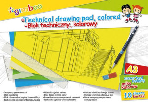 Blok Techniczny A3 10 Kart 150 Gsm Mix Kolorów