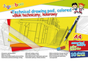 Blok Techniczny A4 10 Kart 150 Gsm Mix Kolorów