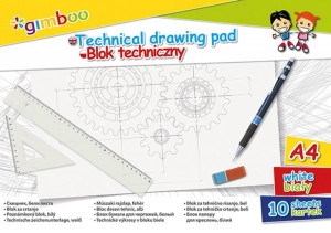 Blok Techniczny A4 10 Kart 150 Gsm, Biały