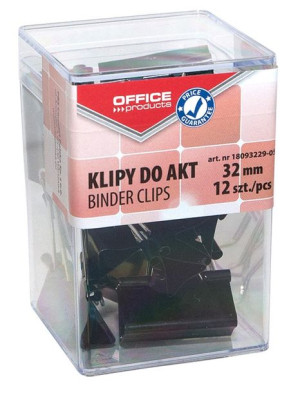 Klipy Do Dokumentów 32mm Czarny 12 Szt