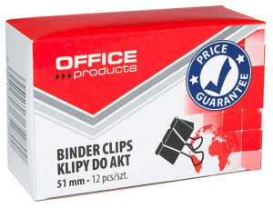 Klipy Do Dokumentów 51mm Czarny 12 Szt
