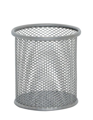 Pojemnik Na Długopisy Office Set Metalowy Srebrny