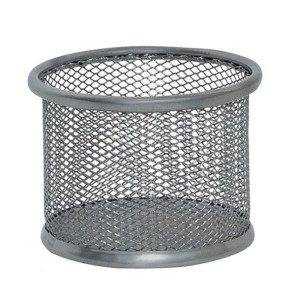Pojemnik Na Przybory Office Set Metalowy 90x68mm Srebrny
