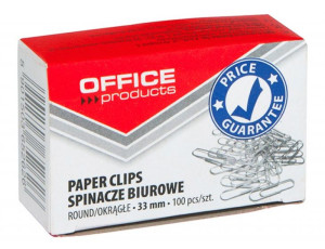 Spinacze Okrągłe 33mm Srebrne 1000 Szt