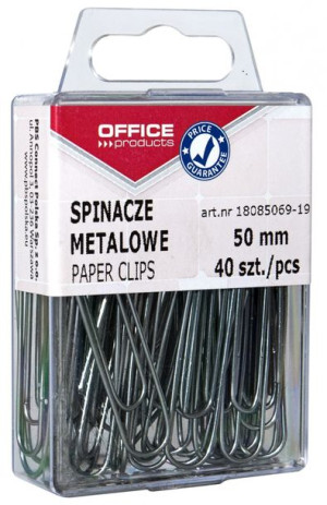 Spinacze Metalowe Gładkie 50mm W Pudełku Srebrne 40 Szt