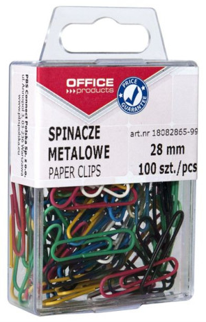 Spinacze Kolorowe Powlekane 28mm W Pudełku Mix 100 Szt