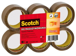 Taśma Pakowa Do Magazynowania Mocna 50mm 66m Brązowa 6 Szt