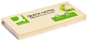 Bloczek Samoprzylepny 100% Recycled 38x51mm 3x100 Kart. Żółty