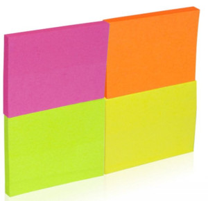Bloczek Samoprzylepny Notes 38x51mm 4x50 Kart. Neonowe