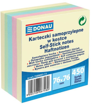 Kostka Samoprzylepna 76x76mm 1x450 Kart. Mix Kolorów