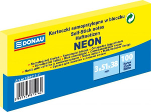 Bloczek Samoprzylepny 38x51mm 3x100 Kart. Neon Żółty
