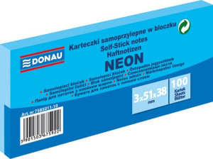 Bloczek Samoprzylepny 38x51mm 3x100 Kart. Neon Niebieski