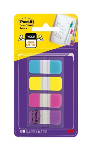 Zakładki Indeksujące Do Archiwizacji Pp Silne 15,8x38,1mm 4x10 Szt. Mix Kol
