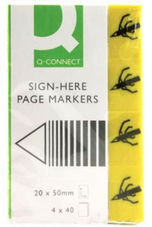 Zakładki Indeksujące Sign-here Papier 20x45mm 4x40 Kart. Żółty
