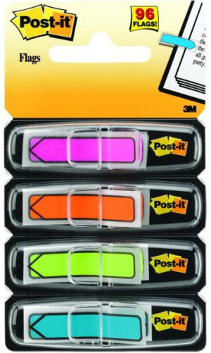 Zakładki Indeksujące Pp 11,9x43,2mm Strzałka 4x24 Kart. Mix Kolorów Neonowy