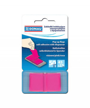 Zakładki Indeksujące Pp 25x45mm 1x50 Kart. Różowe