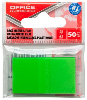 Zakładki Indeksujące Pp 25x43mm 1x50 Kart. Zawieszka Zielone