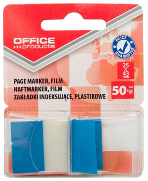 Zakładki Indeksujące Pp 25x43mm 1x50 Kart. Blister Niebieskie