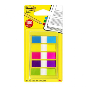 Zakładki Indeksujące Pp 11,9x43,1mm 5x20 Kart. Mix Kolorów