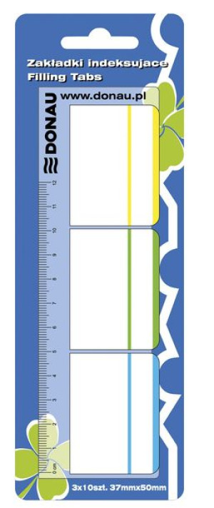 Zakładki Indeksujące Z Linijką Pp 37x50mm 3x10 Kart. Mix Kolorów