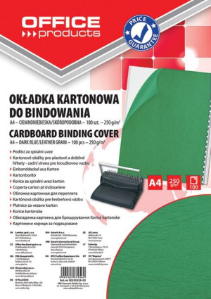 Okładki Do Bindowania Karton A4 250gsm Skóropodobne 100szt. Zielone