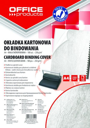 Okładki Do Bindowania Karton A4 250gsm Skóropodobne 100szt. Białe