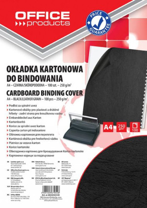 Okładki Do Bindowania Karton A4 250gsm Skóropodobne 100szt. Czarne