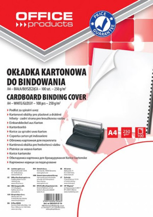 Okładki Do Bindowania Karton A4 250gsm Błyszczące 100szt. Białe