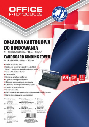 Okładki Do Bindowania Karton A4 250gsm Błyszczące 100szt. Ciemnoniebieski
